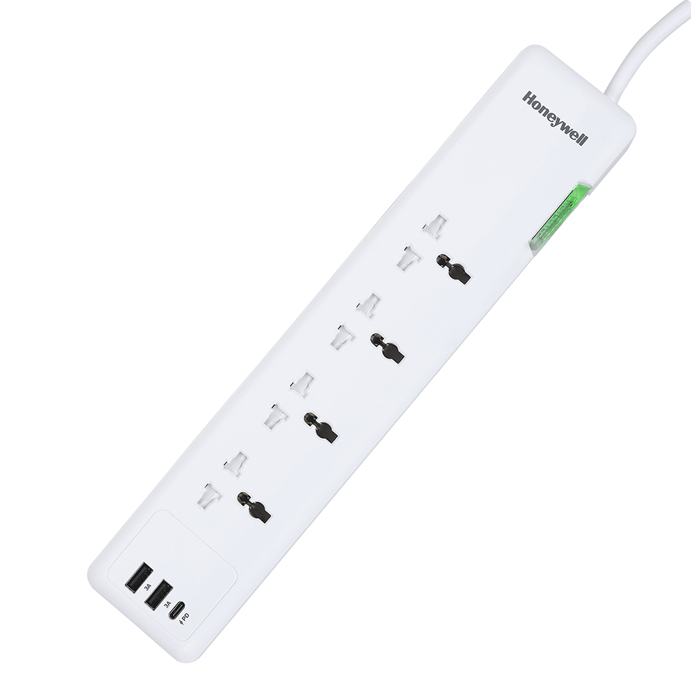 Honeywell 4 Out Surge Protector PD20W with 2 USB