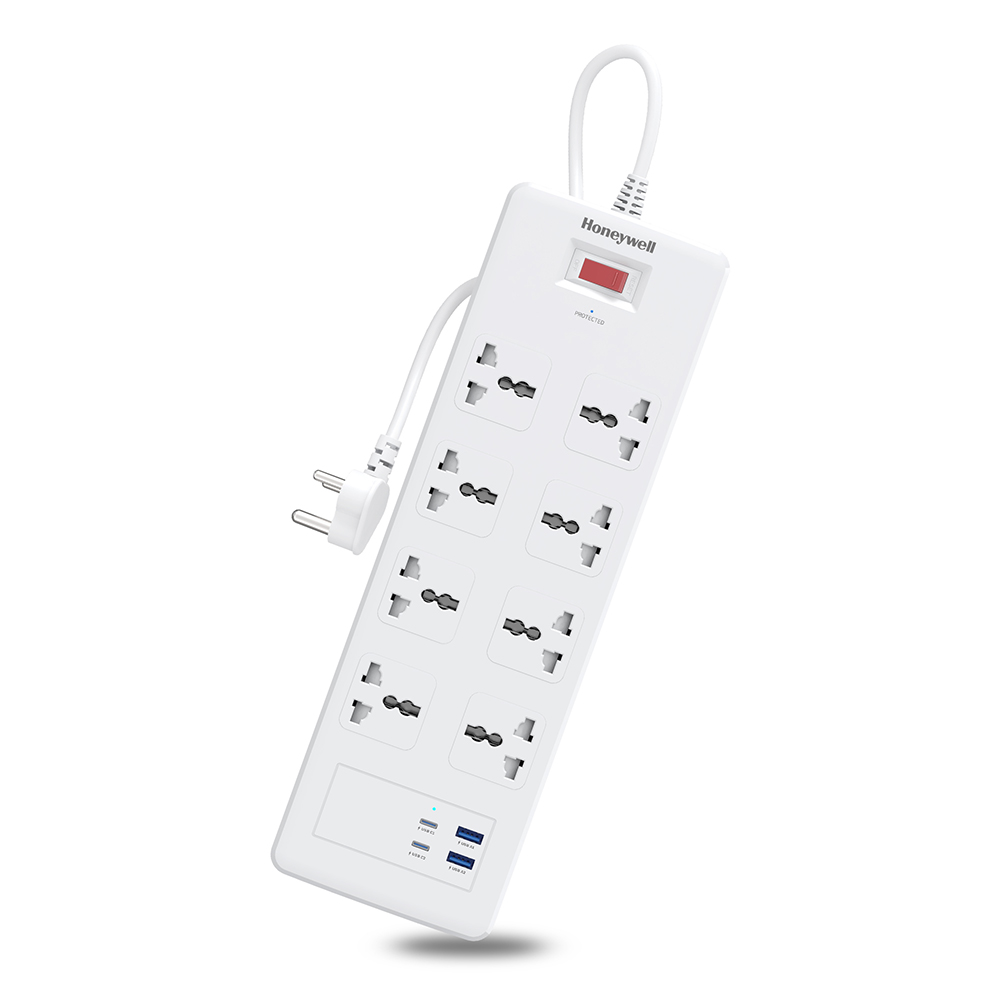 Honeywell 8 Outlet Surge Protector with 2 Type C - 2 USB